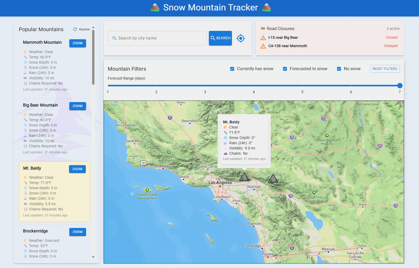 Snow Mountain Tracker